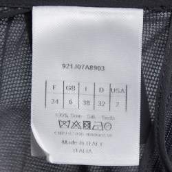 Pre Owned Christian Dior Grey Floral Mesh Midi Skirt S