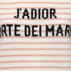 Pre Owned Christian Dior Pink Striped Cashmere Forte Dei Marmi Pullover M