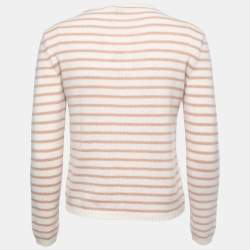 Pre Owned Christian Dior Pink Striped Cashmere Forte Dei Marmi Pullover M