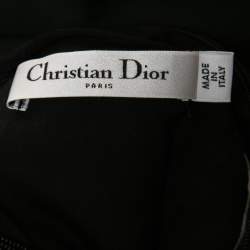 Christian Dior Black Wool Embellished-Collar Sleeveless Mini Dress S