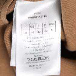Pre Owned Christian Dior Brown Wool & Rabbit Hair Double-Breasted Coat M