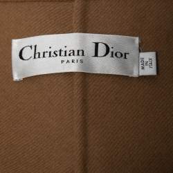 Pre Owned Christian Dior Brown Wool & Rabbit Hair Double-Breasted Coat M