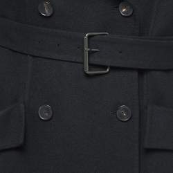Dior Black Wool & Rabbit Hair Belted Coat M