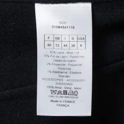 Dior Black Wool & Rabbit Hair Belted Coat M