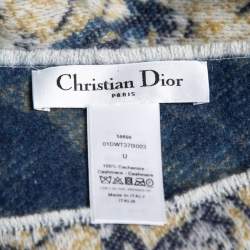 Dior Blue L'Etoile Cashmere Fringed Poncho One Size