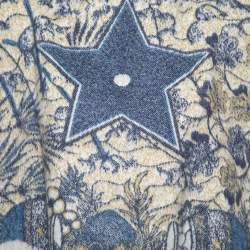 Dior Blue L'Etoile Cashmere Fringed Poncho One Size