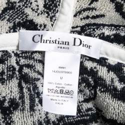 Pre Owned Dior Navy Blue Toile de Jouy Cotton Reverse Hooded Poncho One Size