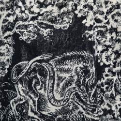 Pre Owned Dior Navy Blue Toile de Jouy Cotton Reverse Hooded Poncho One Size