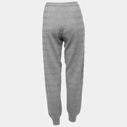 Dior Grey Cannage Wool & Silk Knit Joggers S