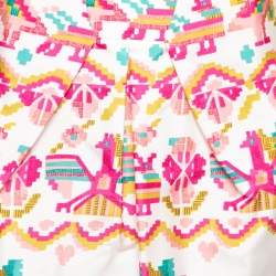 Dior Pink Printed Silk Peplum Blouse L