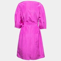 Dior Pink Silk Belted Coat Dress L