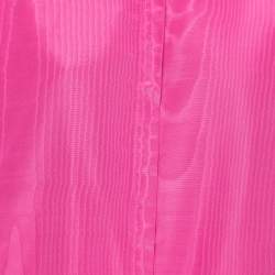 Pre Owned Christian Dior Pink Silk Moire Cuff Embellished Shirt M