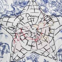 Pre Owned Christian Dior White World Embroidered Cashmere Sweater S