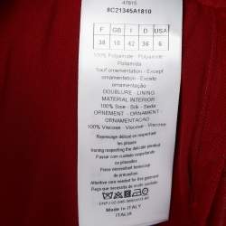 Christian Dior Red Polka Dotted Tulle Overlay Gathered Midi Skirt M