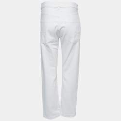 Pre Owned Christian Dior White Denim High Waist Jeans S Waist 29"