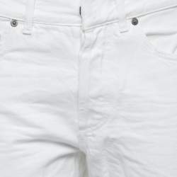 Pre Owned Christian Dior White Denim High Waist Jeans S Waist 29"