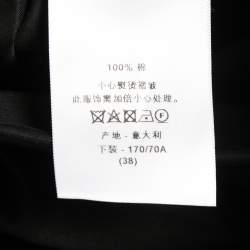 Pre Owned Dior Black Cotton Pleated Asymmetrical Wrap Skirt M