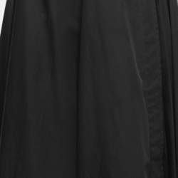 Pre Owned Dior Black Cotton Pleated Asymmetrical Wrap Skirt M
