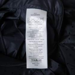 Christian Dior Black/Blue Dotted Tulle Pleated Midi Skirt S
