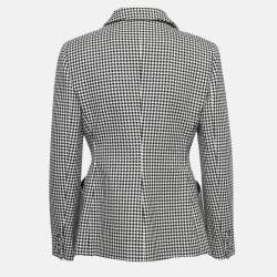 Christian Dior Black/White Houndstooth Patterned Wool 30 Montaigne Bar Jacket M