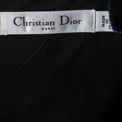 Pre Owned Dior Black and Brown Silk Blend Beaded Strap Pleated A-line Mini Dress S