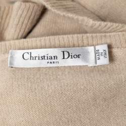 Dior Beige Wool Blend Ruffle Sleeve Sweater M