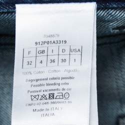 Pre Owned Christian Dior Blue Denim 01 Boyfriend Jeans XS Waist 26"  