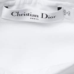 Pre Owned Christian Dior White Cotton Poplin Short Sleeve Shirt S