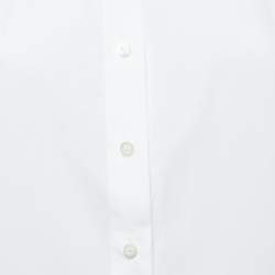 Pre Owned Christian Dior White Cotton Poplin Short Sleeve Shirt S