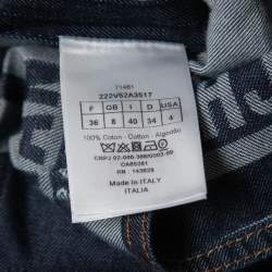 Pre Owned Christian Dior Blue Denim Couture Belted Short Sleeve Shirt S