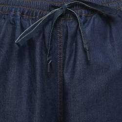 Pre Owned Christian Dior Blue Denim Couture Wide Leg Pants S