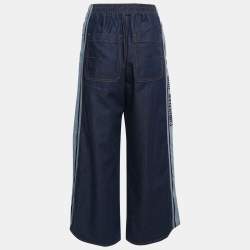 Pre Owned Christian Dior Blue Denim Couture Wide Leg Pants S