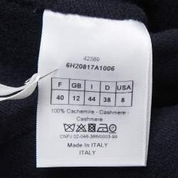 Pre Owned Dior Navy Blue Cashmere Double Breasted Scarf Detail Coat M