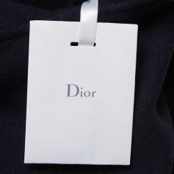 Pre Owned Dior Navy Blue Cashmere Double Breasted Scarf Detail Coat M