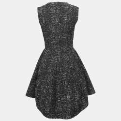 Dior Black Cotton Blend Sleeveless Asymmetric Short Dress S