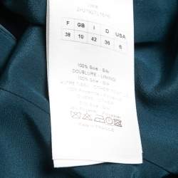 Dior Dark Teal Silk Satin Sleeveless Maxi Dress M 