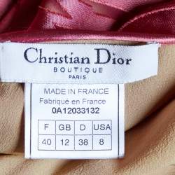 Christian Dior Boutique Pink Flocked Top & Skirt Set M
