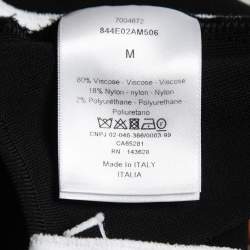 Pre Owned Dior Black Knit Logo Printed Strap Detail Bralette Top M