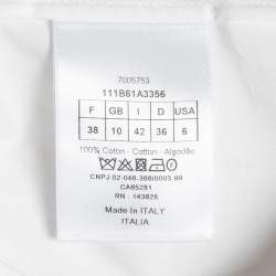 Christian Dior White Cotton Poplin Short Sleeve Shirt M