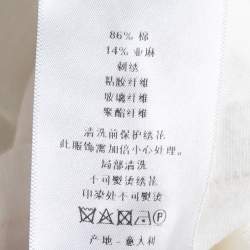 مملوكة مسبقًا Christian Dior White Logo Embroidered Knit T-Shirt S