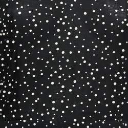 Gucci Black Dotted Silk Chiffon Ruffled Short Dress L