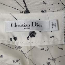 Pre Owned Dior White Chez Moi Zodiac Printed Silk Pajama Pants S