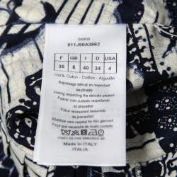 Pre Owned Christian Dior Navy Blue Toile De Jouy Printed Cotton Maxi Skirt S