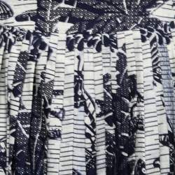 Pre Owned Christian Dior Navy Blue Toile De Jouy Printed Cotton Maxi Skirt S