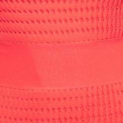 Dior Neon Pink Patterned Knit Strappy Short Dress S