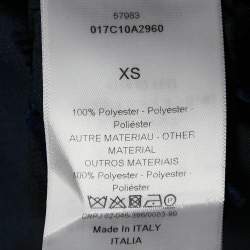 Pre Owned Dior Navy Blue/Black Synthetic Logo Patterned Hooded Jacket XS