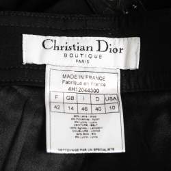 Pre Owned Christian Dior Boutique Vintage Wool Studded Strap Detail Trousers L