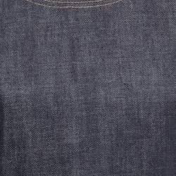 Pre Owned Christian Dior Blue Denim Embellished Sleeveless Short Dress M