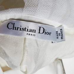 Pre Owned Christian Dior White Silk Bustier Heart Embroidered Bustier Tulle Gown S