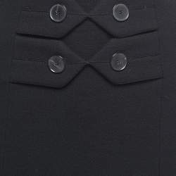 Christian Dior Black Wool Button Embellished Pencil Skirt S